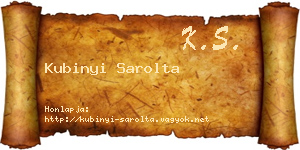Kubinyi Sarolta névjegykártya